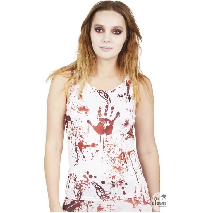 Debardeur sanglant halloween femme adulte