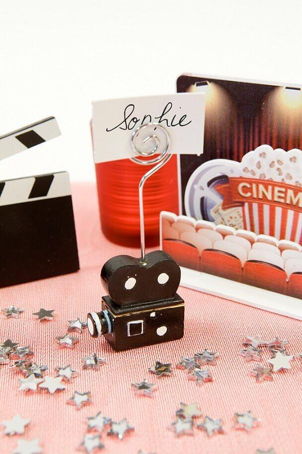 Dec474 porte nom resine camera de cinema