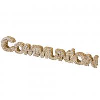 Dec766 lettre pailletee dore or communion decoration de table