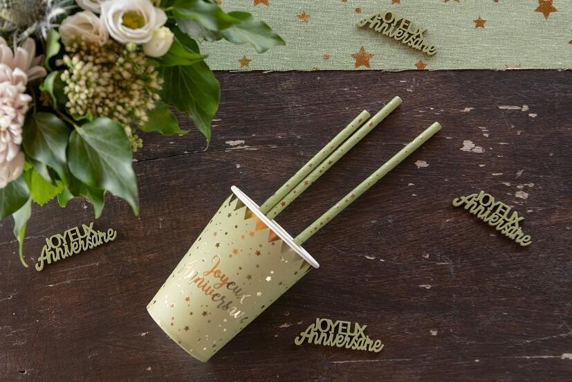 Confettis de table anniversaire vert Olive/Sauge REF/7405