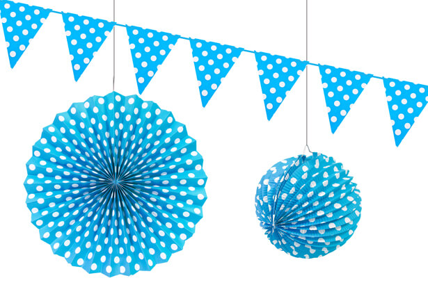 Decoration a suspendre pois bleu