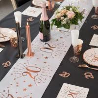 Decoration anniversaire 20ans avec serviette blanc et rose gold