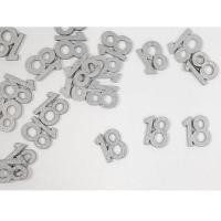 Decoration anniversaire a parsemer en bois 18ans argent