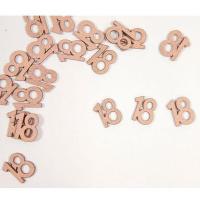 Decoration anniversaire a parsemer en bois 18ans rose gold