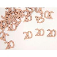 Decoration anniversaire a parsemer en bois 20ans rose gold