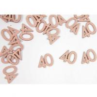 Decoration anniversaire a parsemer en bois 40ans rose gold