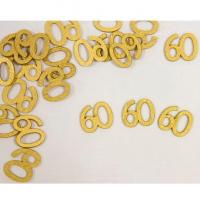 Decoration anniversaire a parsemer en bois 60ans dore or