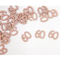 Decoration anniversaire a parsemer en bois 60ans rose gold
