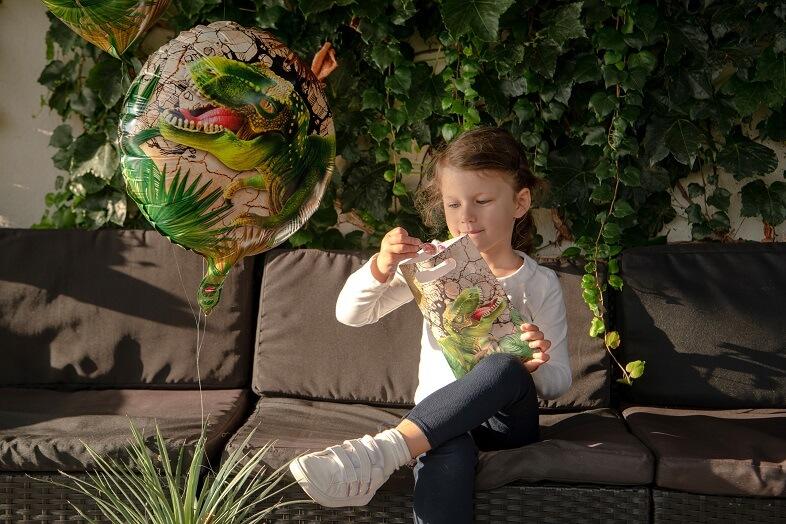 Decoration anniversaire ballon aluminium dinosaure t rex