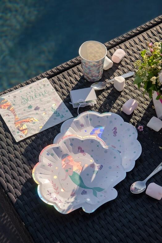 Decoration anniversaire sirene avec assiette
