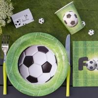 Decoration anniversaire verte foot et assiette