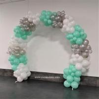 Decoration arche ronde ballons organique blanc vert argent nord pas de calais