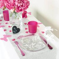 Decoration argent et fuchsia