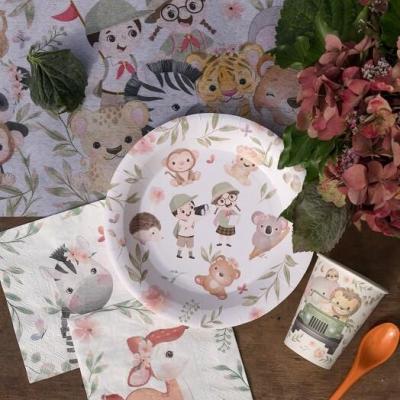 Assiettes carton explorateur enfant animaux