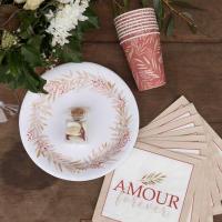 Decoration assiette carton feuillage d amour champetre