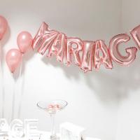 Decoration avec ballon nacre rose gold en latex