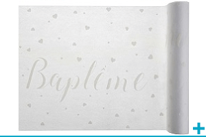 Decoration avec chemin de table bapteme naissance et baby shower