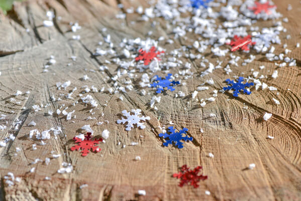 Decoration avec neige blanche