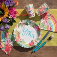 Decoration avec serviette de table aloha theme ile