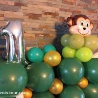 Decoration ballon anniversaire enfant jungle tropical