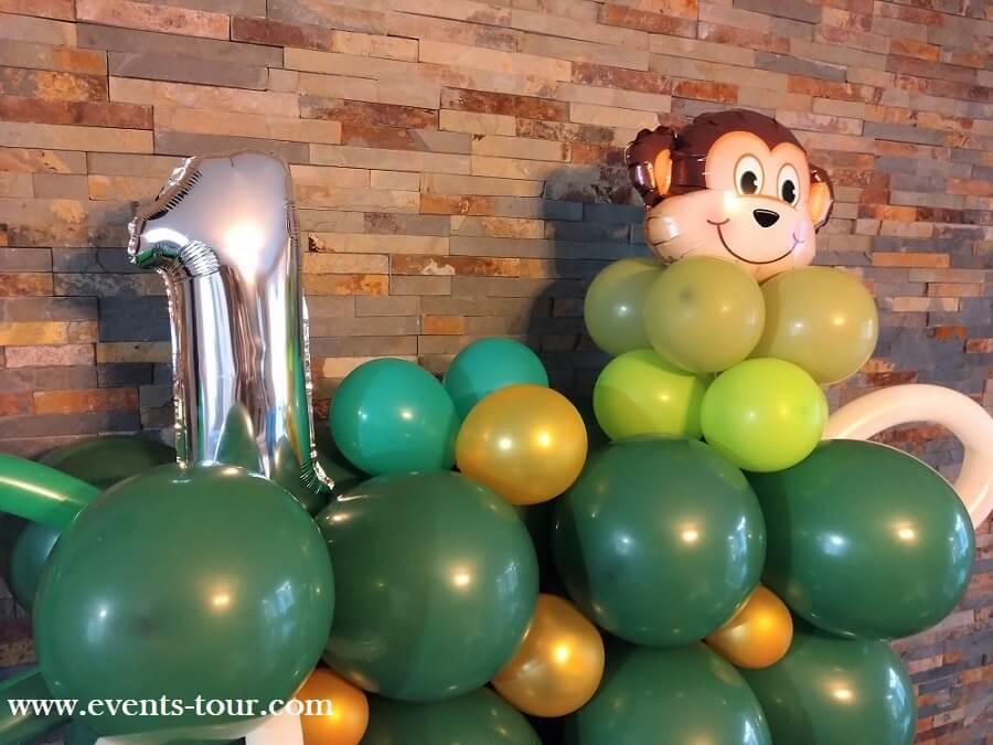 Decoration ballon anniversaire enfant jungle tropical
