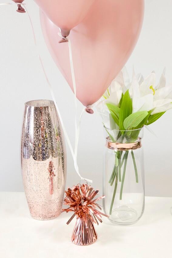 Decoration ballon helium poids metal rose gold