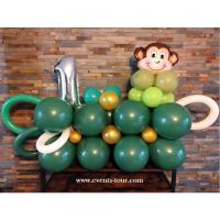 Decoration ballon latex aluminium anniversaire enfant jungle tropical