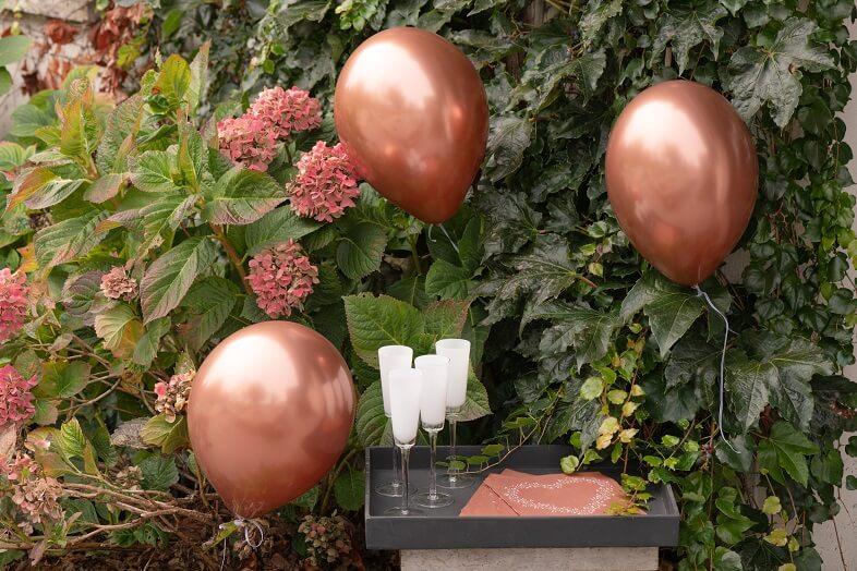 Decoration ballon metallique 30cm latex cuivre
