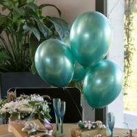 Decoration ballon metallique 30cm latex vert sauge olive