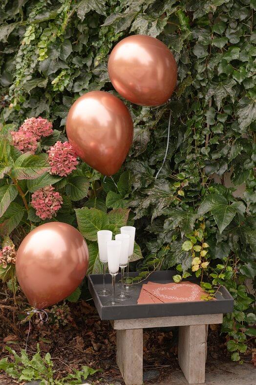 Decoration ballon metallise 30cm latex cuivre