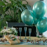 Decoration ballon metallise 30cm latex vert olive sauge