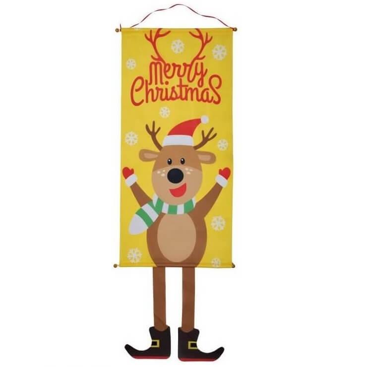 Decoration banniere de porte renne de noel