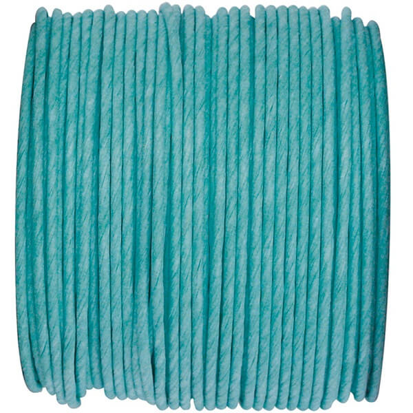 Decoration bobine de cordon laitonne bleu turquoise