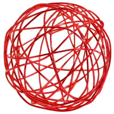 Boule de rotin métallique rouge (x12) REF/3593
