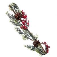 Decoration branche de houx verte et rouge