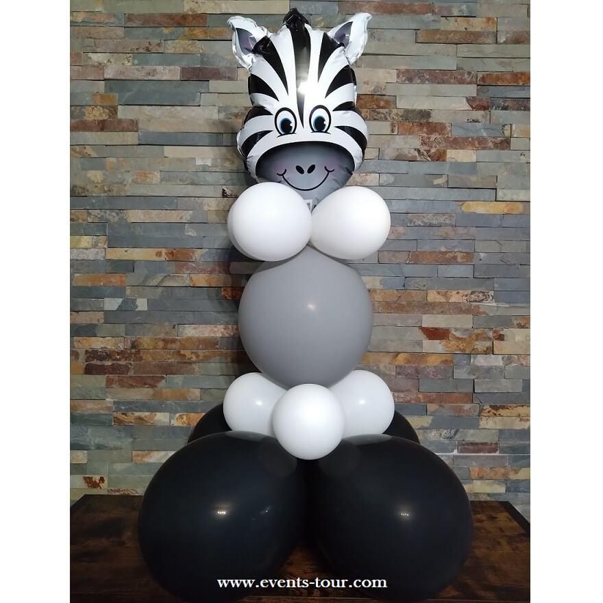 Decoration centre de table ballon latex jungle savane zebre