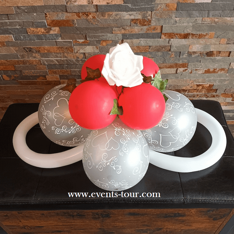 Centre de table rose blanche et feuillage (x1) REF/FMA3018