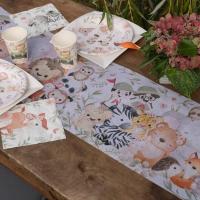 Decoration chemin de table enfant explorateur avec animaux