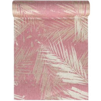 Chemin de table Jungle tropical rose en coton 28cm x 3m (x1) REF/7175