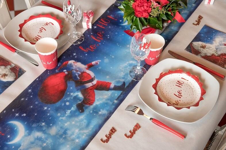 Decoration chemin de table pere noel hohoho