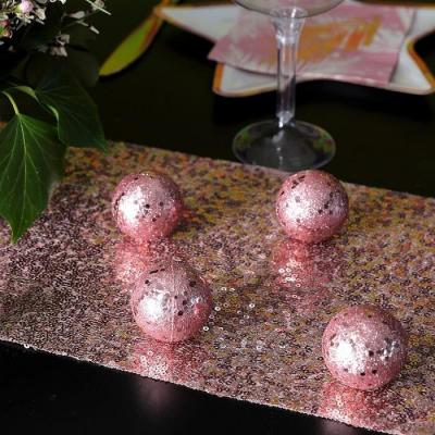 Chemin de table rose gold avec sequins décoratifs 19 cm x 3 m (x1) REF/7035