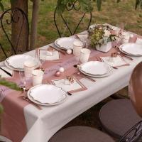 Decoration chemin de table tissu airlaid rose gold