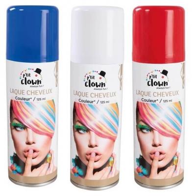 Decoration cheveux bombe aerosol spray tricolore france bleu blanc et rouge