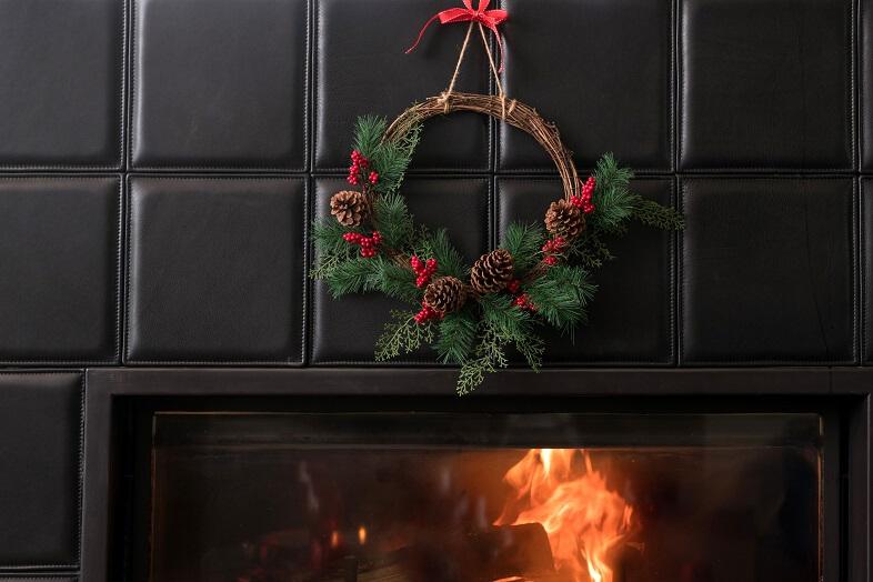 Decoration couronne de noel bois