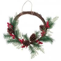 Decoration couronne de noel en bois