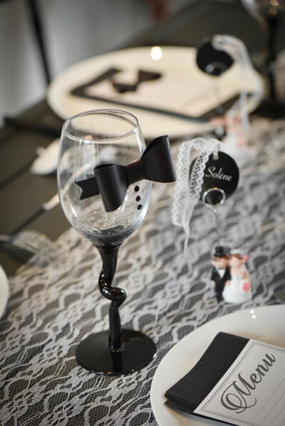 Decoration d'un verre mariage