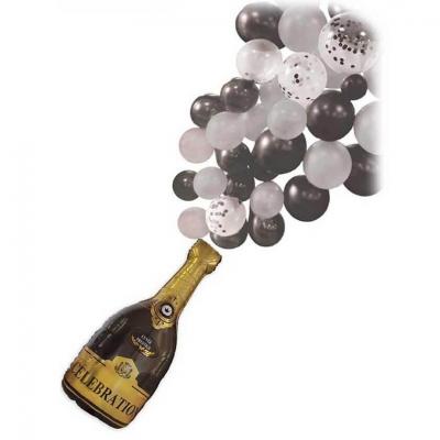 Decoration de fete ballon champagne argent