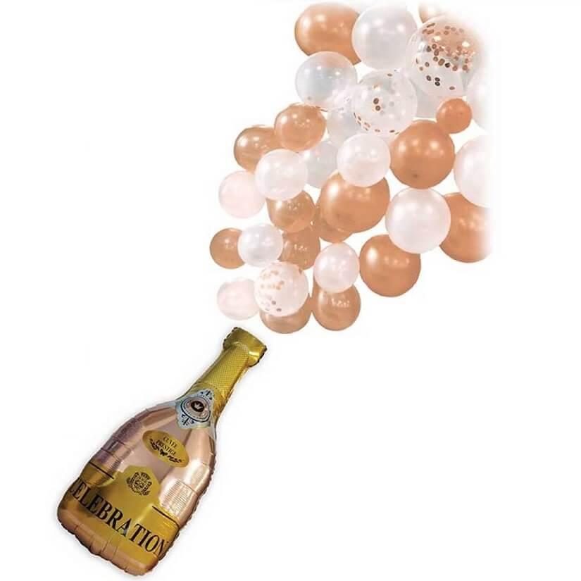 Decoration de fete ballon champagne rose gold