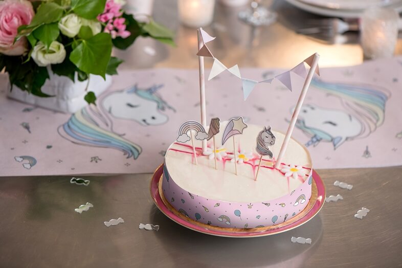 Decoration de gateau anniversaire licorne