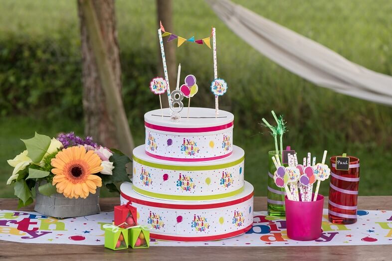 Décorations pour gâteau : 1 carrousel multicolore - Anniversaire